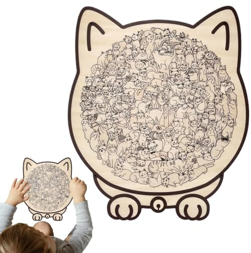 Adsfvs Juego de de Gatos 135 Piezas Juguete De Juegos De Mesa | Educativo Y Decorativo De Madera Para Niños Niñas Preescolar Bebés Infantiles