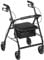 Drive Medical Aluminum Rollator Walker Fold Up and Removable Back Support, Padded Seat, 6 Wheels, Black by Drive Medical