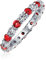 Bling Jewelry Kubische Zirkonia Rot Weiß Wechselnder Stapelbarer CZ Ewigkeitsring Für Frauen Für Teenager Simulierter Rubin .925 Sterlingsilber