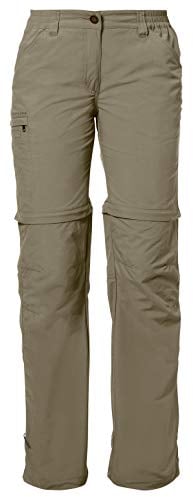 VAUDE Damen Hose Women's Farley Zip-Off Pants IV, abzippbare Wanderhose, muddy, 38/Short, 038734744380