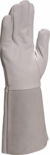 Delta Plus GFA115K10 Gants en cuir d'agneau avec fil Kevlar et manchons 15 cm 35 cm de long Gris 10
