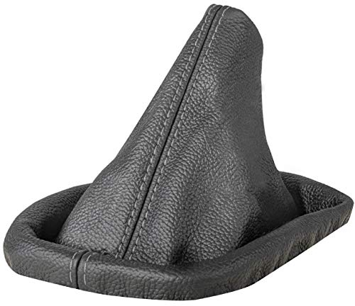 L & P Car Design Schaltsack Schaltmanschette kompatibel mit BMW 3er e30 e36 5er e34 100% Echtleder Leder (Naht grau)