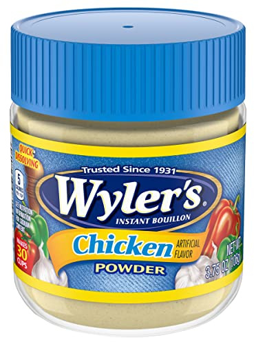Wylers Bouillon Powder Chicken 3.75 Oz | Strong, Savory Seasoning, Create Chicken Broth or Season Rice, Pasta & Soup