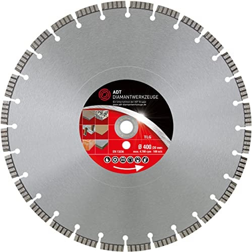 ADT DIAMANTWERKZEUGE Diamanttrennscheibe TLG Premium, Ø 400/20,0 mm | für Stahlbeton, Stein, Granit
