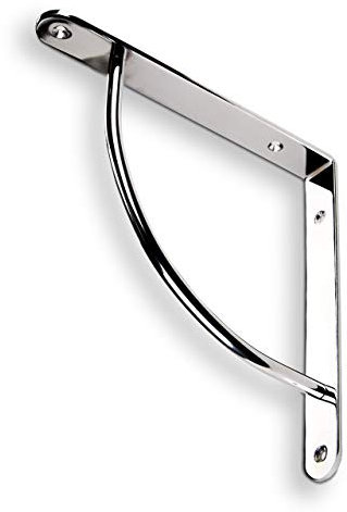 1 PAAR (2 Stück) SO-TECH® Regalkonsole RK04 mit Querstrebe zur Stabilisierung / verchromt / 220x220x30 mm / Regalträger Regalbodenträger Garderobenkonsole