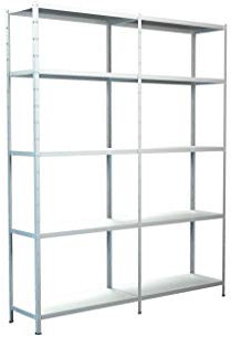 Schulte Regalwelt Lagerregal mit 10 PowerMAX-Fachböden in weiß, 200x160x35cm, Steckregal mit einfacher Montage ohne Verschrauben, Traglast je Boden 85 Kg