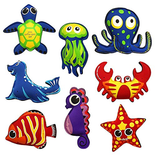 Sunflex Badewannentierchen Plash Puppies|Schwimmen auf der Wasseroberfläche|hochwertiges Neoprenmaterial|wasserfest und UV beständig|Set mit 8 verschiedenen Motiven