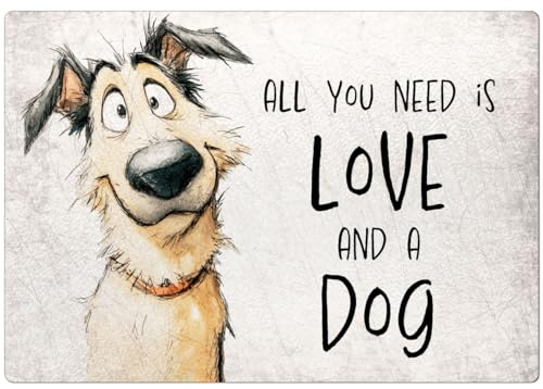 Cadouri Glasschneidebrett » All you need is Love and a Dog « Schneidebrettchen┊Frühstücksbrettchen - 28,5 x 20 x 0,4 cm