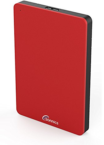 Sonnics 750GB Red External Portable Hard drive USB 3.0 super fast transfer speed for use with Windows PC, Apple Mac, Smart tv, XBOX ONE & PS4