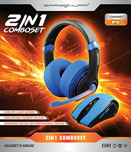 Dragonwar 2 in 1 Combo Set (Gaming Headset + Mouse) Blue Edition