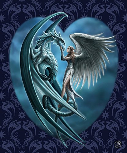 Anne Stokes Signature Silk Touch Sherpa gefütterte Überwurfdecke (Silverback)