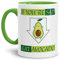 Tassendruck Avocado-Tasse Eat Avocado Innen & Henkel Hellgrün/Trend-Frucht/Gesund/Vegan/Geschenk-Idee/Kaffee-Tasse/Mug/Cup/Beste Qualität - 25 Jahre Erfahrung