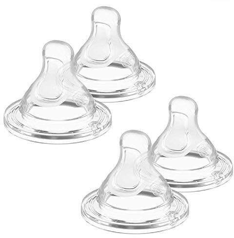 Chicco Tettarella in silicone 4 pezzi flusso veloce, effetto mamma, 6 mesi+ Y Food