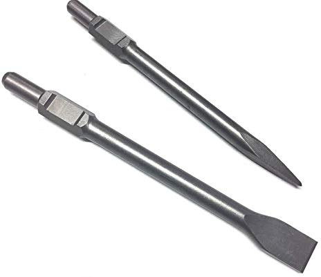 WERHE ® Profi SDS Hex Spitz Meißel 50 x 410 mm Set 2 Stück Kaltspattspitzspitze Flachdüse für Abbruchhammer