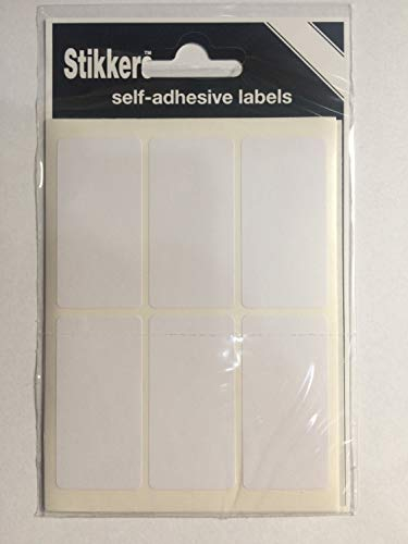 White Self Adhesive Sticky Labels (25mm x 50mm - 42 Stickers)