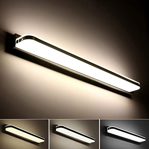 LANMOU LED Spiegelleuchte Bad, Spiegellampe Badezimmer Wandleuchte Edelstahl Badlampe Spiegellicht Badspiegel Schminklicht Aufbauleuchte IP44 Wasserdichte Schrankleuchte, 110-240 V, 100cm
