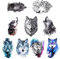 Gwolf 9pcs loup tatouage temporaire, personnalité loup tatouage autocollants nouvelle protection de l'environnement étanche fleur bras tatouage autocollants réaliste 3D motif animal tatouage papier