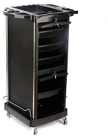 Friseurwagen 5 Schichten Friseur Rollender Salon Trolley Mit 2 Schloss 4 Schlüssel Abschließbare Beauty-Möbel Mobiles Friseur-Aufbewahrungs-Tool Stylist Ausrüstung Mit Schubladen,C