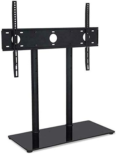 Need4Spares TV Stand Compatible With Bush BOX66N Replacement Table Top High Gloss Glass TV Stand Black