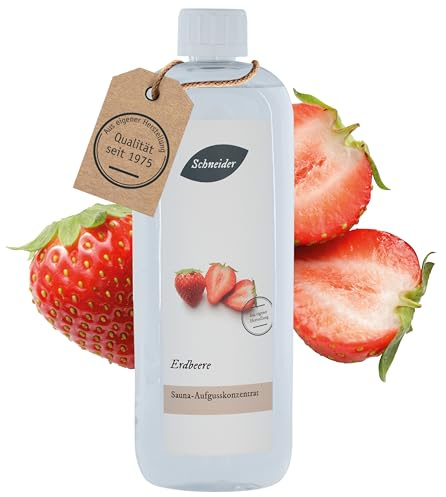 Saunabedarf Schneider Sauna Aufguss Konzentrat Erdbeere - 250ml, naturreine, ätherische Öle, wohltuender Saunaaufguss & langanhaltendes Dufterlebnis