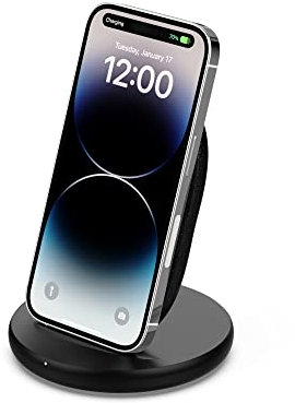 Belkin Quick Wireless Charging Stand - 15W Qi-Certified Charger Stand for iPhone, Samsung Galaxy, Google Pixel & More - Charge While Listening to Music, Streaming Videos, & Video Calling