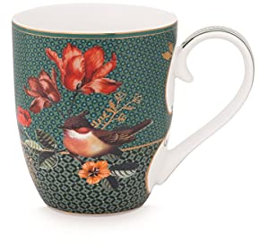 Pip Studio Winter Wonderland Bird Green Henkelbecher XL 450ml