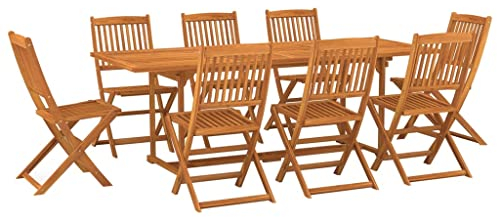 vidaXL Akazienholz Massiv Gartenmöbel 9-TLG. Gartengarnitur Sitzgruppe Gartenset Sitzgarnitur Gartentisch Esstisch Tisch Stühle Holztisch Holzstuhl