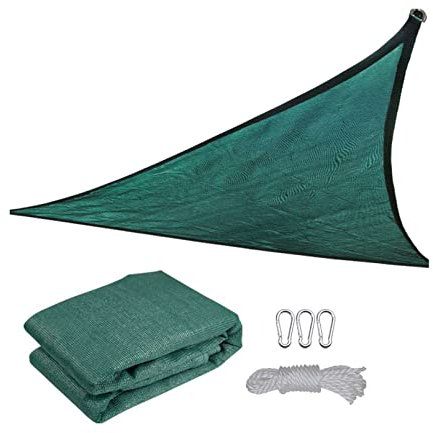 Auvent Triangulaire de voiles d'ombrage Toile d'Ombrage Pergola HDPE 185g/m² À La Chaleur À Toile D'ombrage pour la Cour extérieure de Jardin de pelouse de Patio (2x2x2m,Green)