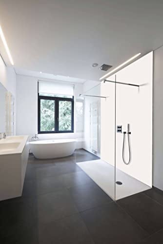 WALLando Premium Duschrückwand, individueller Größenzuschnitt – Einfach zu montierende Wandverkleidung für Dusche & Bad – Hochwertige PVC-Duschwand, einfarbig & seidenmatt – Weiß