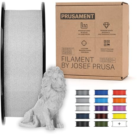 Prusament 3D-Drucker Premium Filament PLA Marble Grey 1,75 mm – 1 kg Spule | Hochpräzision ±0,02 mm – Einfach zu drucken – Warping-arm – Verwicklungsfrei – Ideal für Anfänger & Profis