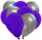 50 palloncini metallizzati – 27 cm – argento lilla – palloncini in lattice per compleanni, feste di compleanno per bambini, feste, matrimoni e feste, aria ed elio, produzione UE – Partyloon
