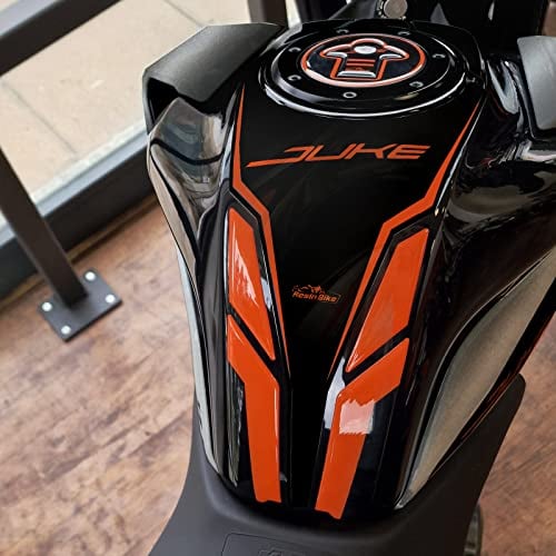 Resin Bike Aufkleber für Motorrad Kompatibel mit KTM Duke 125 200 250 390 2021-2022 Silber. Tankabdeckung vor Stößen und Kratzern. 3D-Harzklebstoff – Stickers - Made in Italy