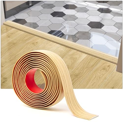 Art3d Selbstklebender Vinylbodenübergangsstreifen 1m Laminatbodenstreifen flacher Bodentrennstreifen zum Verbinden von Bodenlücken Teppichschwellenübergang Fliesenboden 122x4x0,3cm aspen gelb