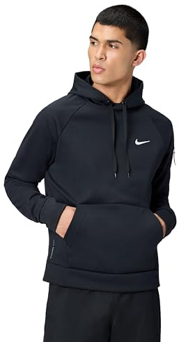 Nike Men's Therma-Fit Hooded Fitness Pullover, Black/Black/White, X-Large
