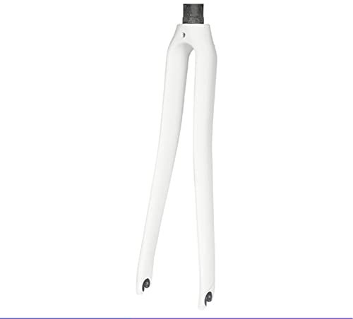 Soyeacrg 1-1/8 Ultralight T800 Vollcarbon Rennradgabel 700C Radfahren Fixed Gear Fahrradgabel 28,6 mm gewindeloses gerades Rohr superleichte Fahrradgabeln Expander Top Cap,White,700C