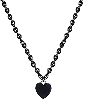 Eigso Goth Love Heart Chain Halskette für Frauen Männer Retro Classic Gothic Choker Kragen für Frau Mann