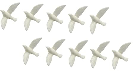 TEHAUX 10 Stück Kleine Weiße Taube Modellpilz Tischdekoration Deko Für Zuhause Mini- Weiße Taube Taubenfigur Große Vogelfiguren Heimdekoration Simulierte Modelltaube