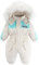 Baby Winter Schneeanzug Strampler Jungen Mädchen Kapuze Overall Kinder Fleece Mantel Kleinkind Reißverschluss Jumpsuit Winddicht Outwear Skianzug Weiß 12-18 Monate