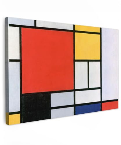 MuchoWow© Wandbilder 90x60 cm Schlafzimmer Home Deko Wohnung Bild Wohnzimmer Fotoleinwand Wand Bilder Leinwand Wall Decor Gemälde - Kunst - Mondrian - Alte Meister
