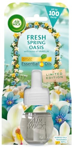 Air Wick |Fresh Spring Oasis|Plug In Electrical Air Freshener Refills| 19ml |Pack of 1 |Lasts up to 100 days