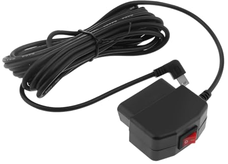 CGEAMDY Auto Kamera Dashcam Kabel, OBD-Anschluss, OBD-Stromkabel, Mini USB Netzadapter Ladekabel mit Schalter Taste, 24 Stunden Berwachung Modus und Acc Modus für Auto