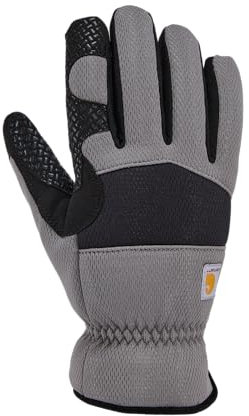 Carhartt Herren-Handschuhe, Thermofutter, hohe Fingerfertigkeit, hohe Griffigkeit, Stahlschwarz, Größe L