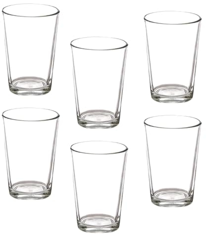 Set 6 bicchieri acqua in vetro da 200 ml per degustazione succo vino bevande bibite casa cucina bar pub ristorante