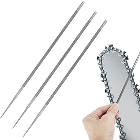 3 Pezzi Lima per Motosega, Catena per Motosega Utensili per Affilare, Catene per Motosega lima Catena Motosega, Lime per Motoseghe per Affila Catene, Lime Rotonde per Catene di Motosega, 4.8mm