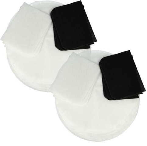 vhbw 6x filtro ai carboni attivi, 6x filtro antigrasso, 12x filtro di carta compatibile con DeLonghi serie F28 friggitrice - set da 24pz.