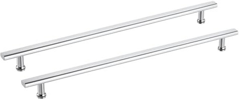 sourcing map 2 Pcs Shower Door Handle, 600mm Hole Center Shower Glass Door Pull Towel Bar 304 Stainless Steel Door Knob, Silver