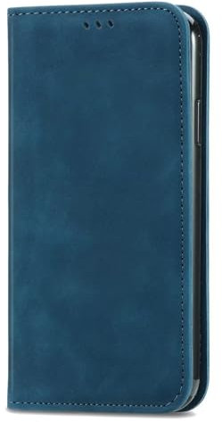 ILING Coque pour Motorola Moto G85 5G, Rétro Peau Portefeuille PU en Cuir Etui avec RFID Blocage/Fentes pour Cartes/Béquille, Très Mince Antichoc Flip Case Housse (Bleu)
