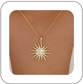 Xduargs Boho Cz Sunburst Anhänger Halskette Gold Kristall Spike Sonne Halskette Vintage Sonnenaufgang Choker Halskette Einstellbar Sonne Himmlischen Blumen Kette Halskette Schmuck Für Frauen