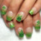 Lot de 24 faux ongles courts carrés à coller - En acrylique - Dégradé de couleur verte - Pour festival