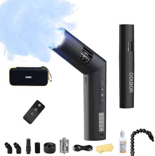 Colbor CF5 Portable Fog Machine with Magnetic RGB Color Light Battery Powered Portable Smoke Machine Handheld Fog Machine w/Remote Control Fogger for Parties Stage Effects